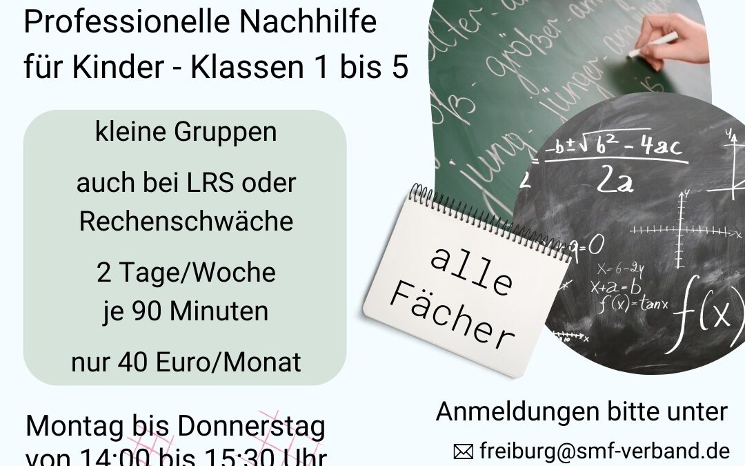 Nachhilfeangebot für Klassen 1 bis 5