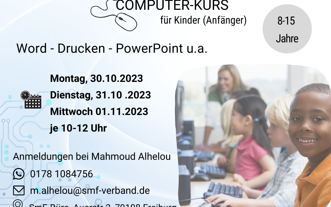 Computerkurs für Kinder von 8-15 Jahren