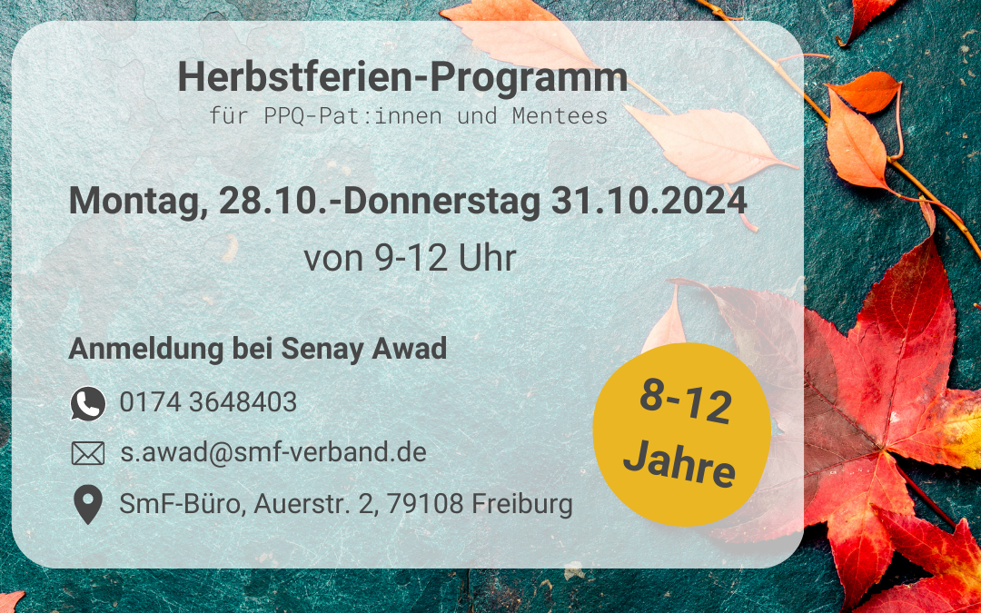 Herbstferien Programm für Pat*innen und Mentees