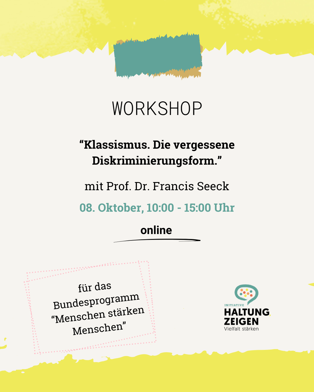 Workshop: „Klassismus. Die vergessene Diskriminierungsform.“