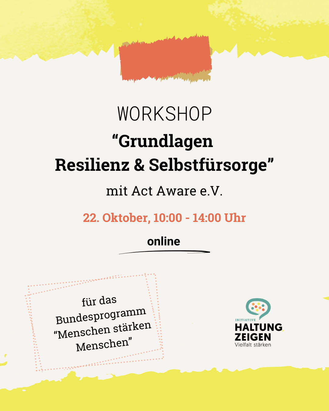 Workshop: „Grundlagen Resilienz & Selbstfürsorge.“