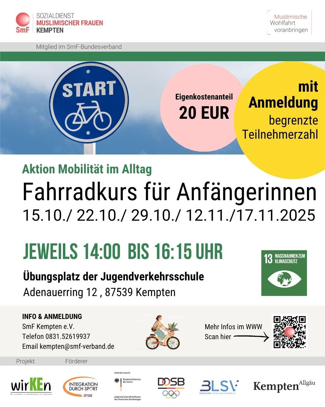 Fahrradkurs für Anfängerinnen – Aufbaukurs