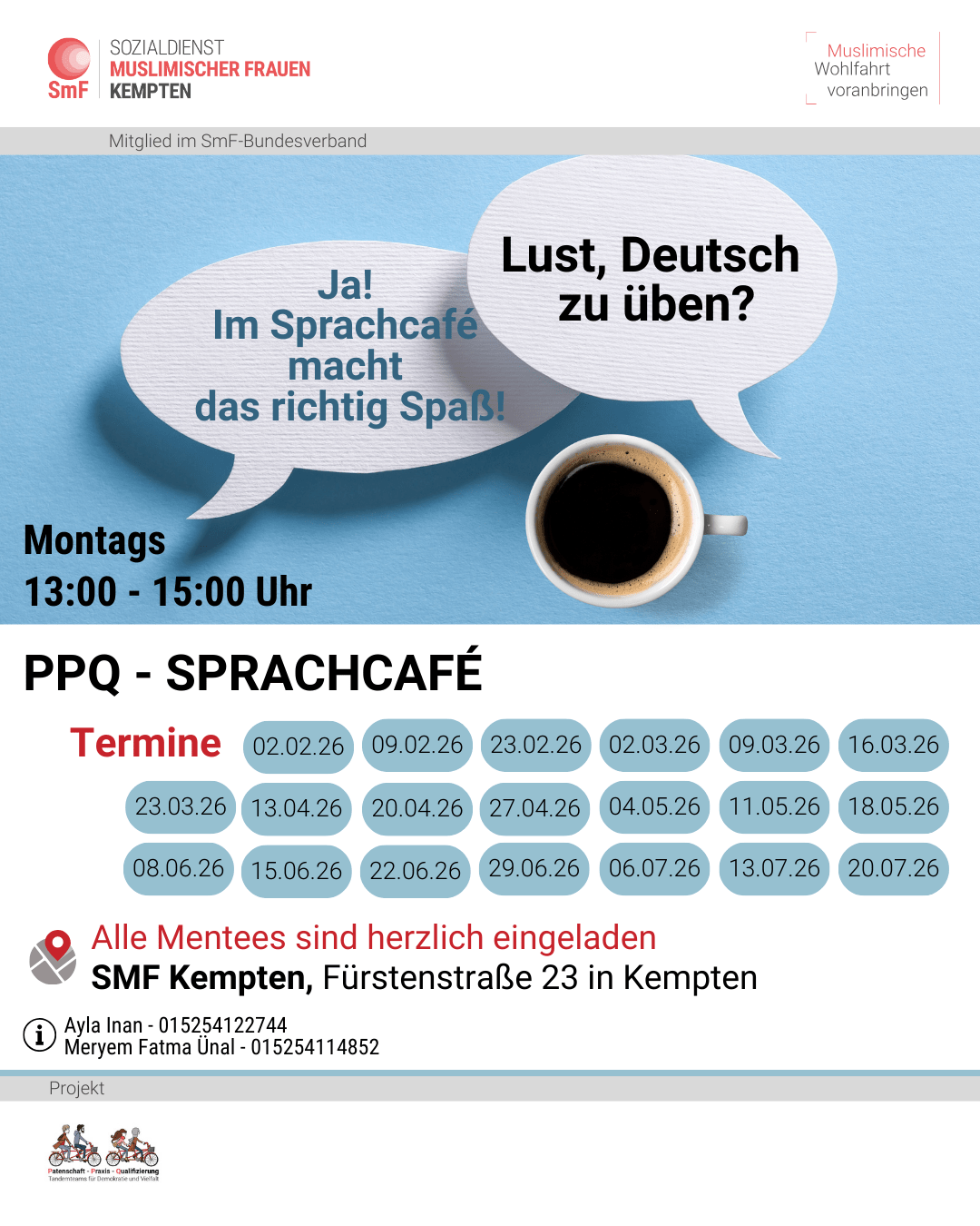 Einladung zum Sprachcafé