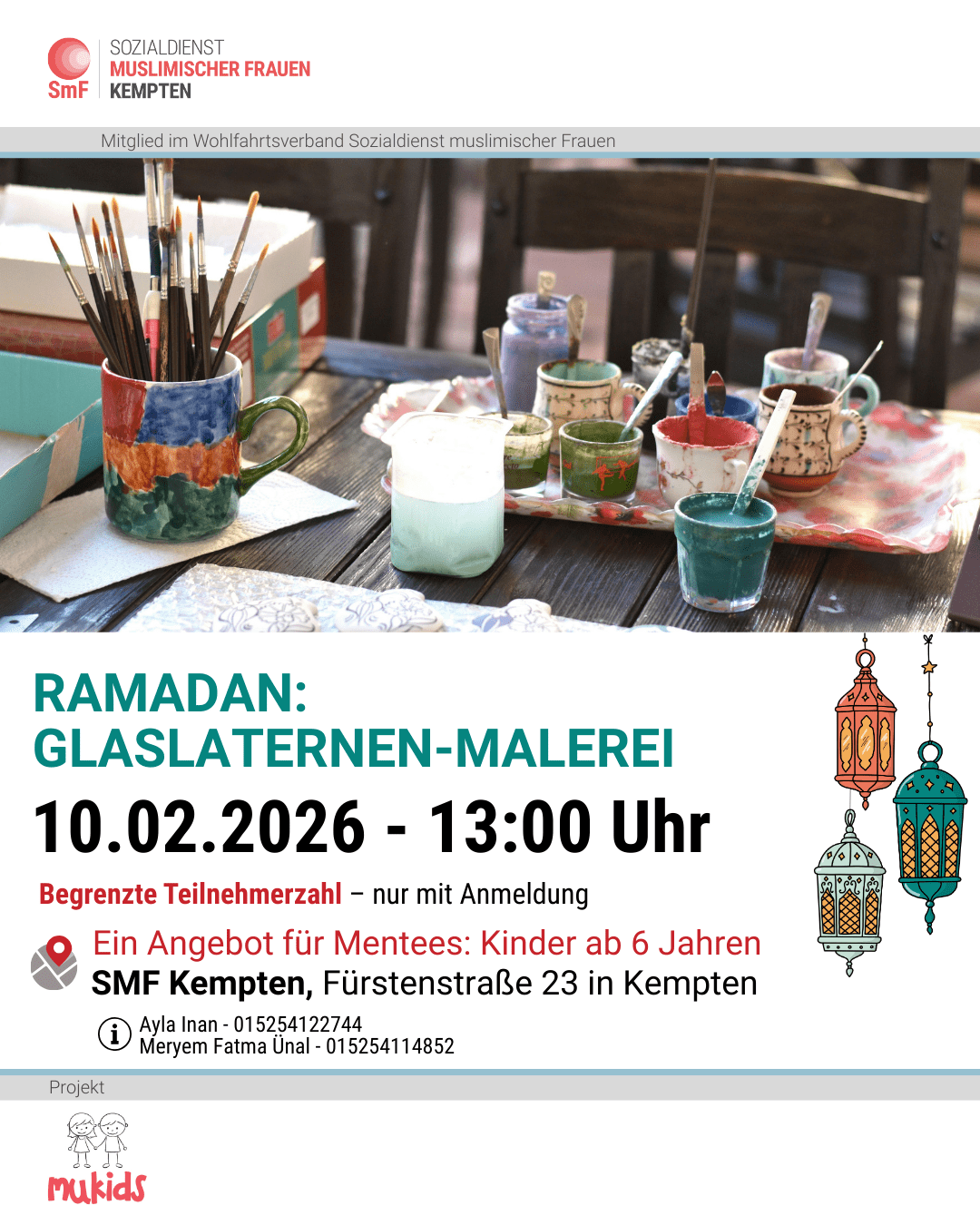 Kreativ-Workshop zum Ramadan – Glaslaternen malen mit Müttern & Kindern