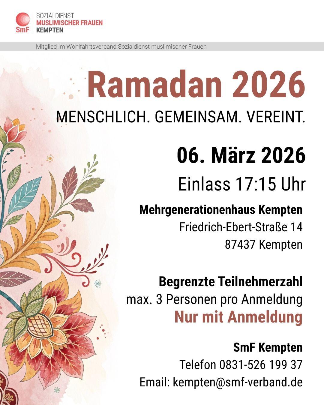 Fastenbrechen im Ramadan 2026