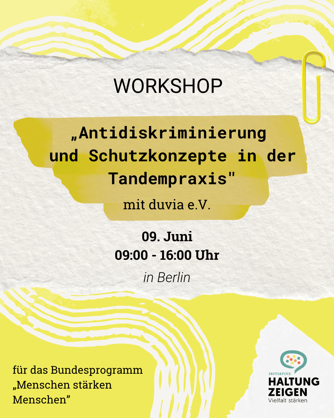 Workshop: „Antidiskriminierung in der Tandempraxis"